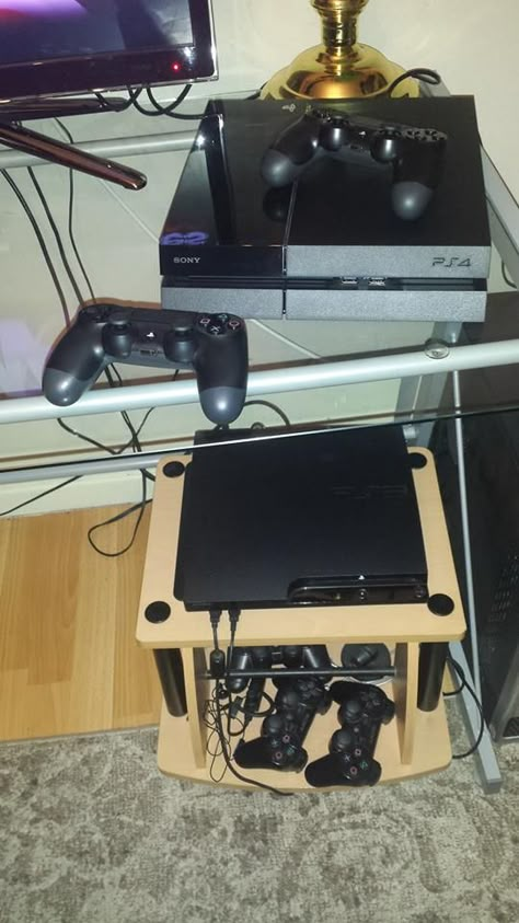 PS4 setup #ps4 Ps4 Gaming Setup, Ps4 Aesthetic, Ps4 Setup, Kanye West Lyrics, Wallpaper Gamer, Diy Mechanical Keyboard, Fake Ft Call, Video Game Room Design, Retro Gadgets