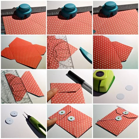 Step-By-Step Tutorial [Coin Envelope] by The Scrappy Mermaid Scrapbooking Technique, Envelope Punch Board Projects, Make An Envelope, Gift Box Punch Board, Envelope Maker, Coin Envelopes, Pocket Envelopes, Envelope Punch Board, Craft Punches