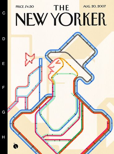 20 AOÛT 2007 Subway Map Design, Subway Design, Nyc Subway Map, Ny Subway, The New Yorker Magazine, New Yorker Magazine, Massimo Vignelli, New Yorker Covers, Subway Map