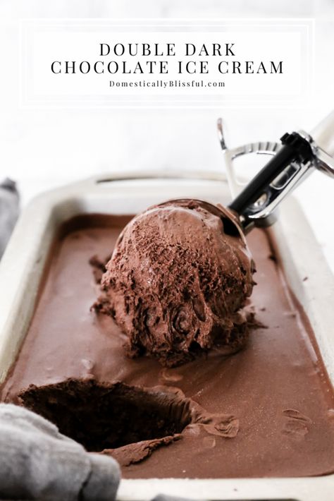 Chocolate Cherry Ice Cream, Domestically Blissful, Homemade Chocolate Ice Cream, Dark Chocolate Ice Cream, Ice Cream Recipes Machine, Homemade Dark Chocolate, Creamy Ice Cream, Fudge Ice Cream, Chocolate Ice Cream Recipe