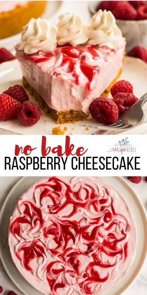 Frozen Cream Cheese Dessert, Raspberry No Bake Dessert, No Bake Raspberry Pie, Raspberry Cheesecake Pie, Raspberries And Cream, Fresh Raspberries Desserts, No Bake Raspberry Cheesecake Recipes, Recipes With Frozen Raspberries, Frozen Raspberries Recipes