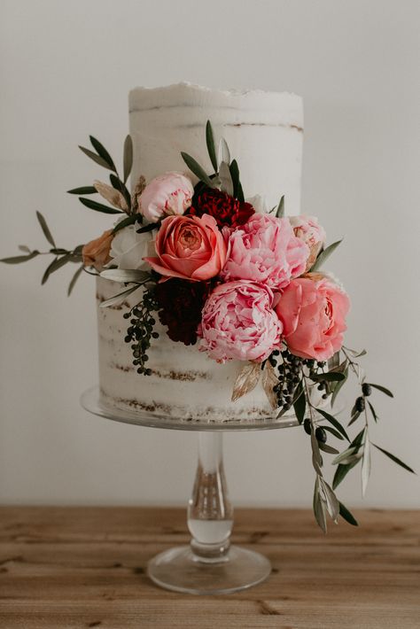 Tiny Wedding Cake For Two, Peony Cake, Flower Cakes, Pink Wedding Cake, Cake Flowers, Peony Wedding, Engagement Cakes, May Weddings