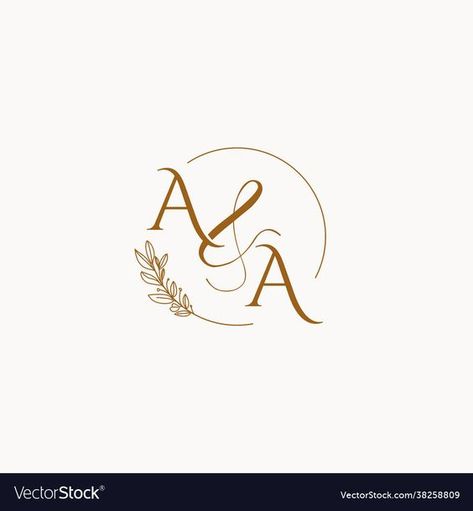 Aa initial wedding monogram logo vector image on VectorStock Aa Monogram Logo Design, Initial Design Ideas, A And S Wedding Logo, Aa Design Logo, Aa Monogram Wedding, A A Wedding Logo, Wedding Logo Aa, Wedding Logos Monogram, Monogram For Wedding Initials