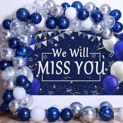 Farewell Room Decoration Ideas, Balloon Decorations For Retirement Party, Balloon Decorations For Farewell Party, We Will Miss You Decorations, Decoration For Retirement Party, Decoration Farewell Party, Farewell Balloon Decoration, Birthday Decoration For Office, Decorations For Farewell Party Ideas