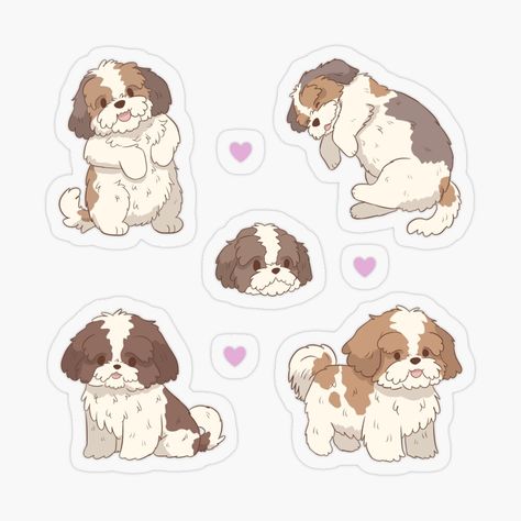 Get my art printed on awesome products. Support me at Redbubble #RBandME: https://www.redbubble.com/i/sticker/Cute-shih-tzu-pack-by-Yaragold/150467092.O9UDB?asc=u Cute Shih Tzu, Dog Pack, Spirit Tattoo, Small Pretty Tattoos, Shih Tzu Dog, Different Dogs, Sticker Cute, Dog Stickers, Animal Stickers