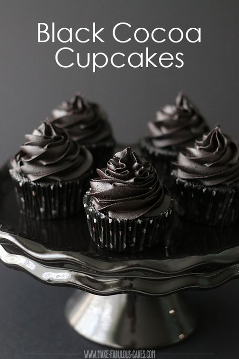 Cocoa Cupcakes, Fondant Recipes, Cocoa Powder Recipes, Black Cupcakes, Homemade Fondant, Black Cocoa, Cocoa Cake, Fondant Recipe, Vanilla Cupcake Recipe