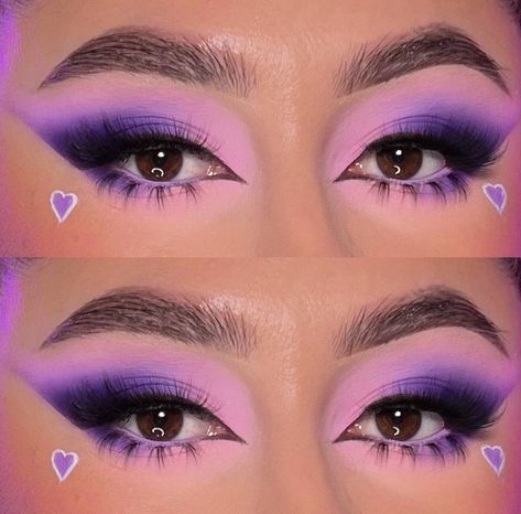 Eye makeup/eye shadow looks Makeup Morado, Baby Shower Makeup, Makeup With Eyeshadow, Applying Eyeshadow, Holiday Makeup Looks, Cute Eye Makeup, Purple Eye Makeup, Purple Makeup, Lovely Eyes