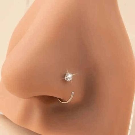 Shop mtkunlimited1's closet or find the perfect look from millions of stylists. Fast shipping and buyer protection. Chic Diamond Hoop O Shaped Unisex Nose Ring - 14K White Gold Plated over Copper - Nickle & Lead Free, Hypoallergenic - 1 piece - Size: See Photo - Simulated Diamond Nose Ring Inspo Aesthetic, Piercings Nose, Diamond Nose Ring, Nose Rings Hoop, Nose Rings, Girly Jewelry, Nose Piercing, Diamond Rings, Skin Tones