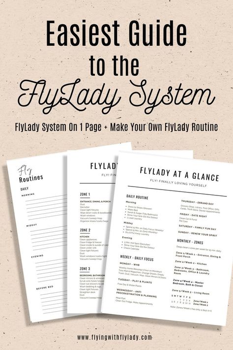 Confused and a little overwhelmed with the FlyLady system? The FlyLady system can change your life and your home! It's more simple than you think. The FlyLady system on 1 page with the zones listed on a second page. Flylady At A Glance, Fly Lady Working Mom, Flylady Zones Printable, Flylady Control Journal Printables Free, Flylady Routines Free Printable, Flylady Cleaning Schedule, Flylady Zones, Flylady Control Journal, Fly Lady Cleaning