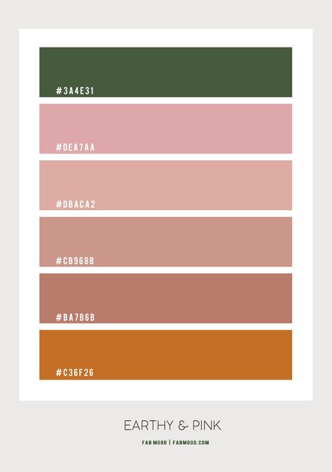 Pink and Earthy Colour Combo, Pink and Mauve Colour Scheme Biophilic Colour Palette, Pink Earth, Mauve Colour, Terracotta And Green, Pantone Colour Palettes, Hex Color Palette, Color Schemes Colour Palettes, Earthy Color Palette, Color Palette Pink