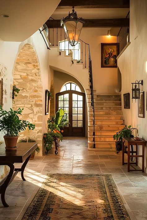 Explore artistic and bold Mediterranean interiors that blend creative design with traditional elements. 🏡🎨 Make a bold artistic statement. Spanish House Interior Living Room, Classic Homes Interiors, Italy Houses Interior, Old Spanish Homes Interior, Mediterranean House Designs Interiors, Colonial Style Interior Design, Houses In Italy Interiors, Mideterranean House Aesthetic, Spanish House Aesthetic Interior