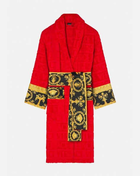 Women's Bathrobe Collection | VERSACE Versace Bathrobe, 9th Wonder, Linen Bathrobe, Terry Robe, Terry Towelling, Wrap Belt, Dolce E Gabbana, Gianni Versace, Womens Size Chart