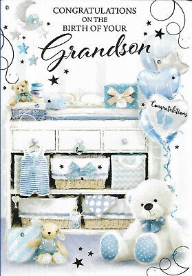 Inside of card reads: How wonderful to have a gift that fills your heart with love, as you celebrate the birth of such a precious baby boy. Congratulations on the arrival of your Grandson. Birth Grandson greeting card by Cherry Orchard, cute in style. Congratulations On Your Grandson, Birth Of Baby Boy Congratulations, Congratulations Grandparents, Baby Boy Congratulations Messages, Congratulations Grandma, Baby Boy Congratulations, New Baby Quotes, Grandparents Card, Childrens Poems