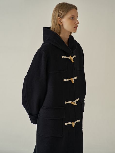 Facade Pattern, Duffel Coat, Duffle Coat, Coat Design, Black Coat, Nun Dress, High Neck Dress, Comfort Fit, Cashmere