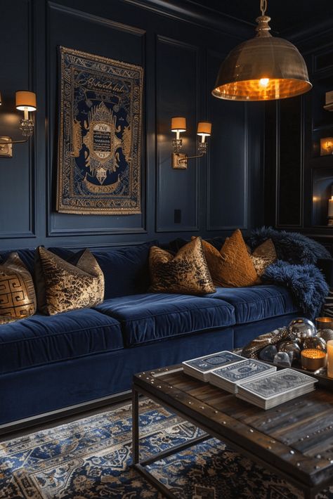 29 Dark Boho Living Room Ideas 1 Western Blue Aesthetic, Gothic Western Bedroom, Urban Living Room Ideas, Gothic Western Aesthetic, Gothic Cowboy, Western Goth, Dark Boho Living Room, Gothic Living Room, Urban Living Room