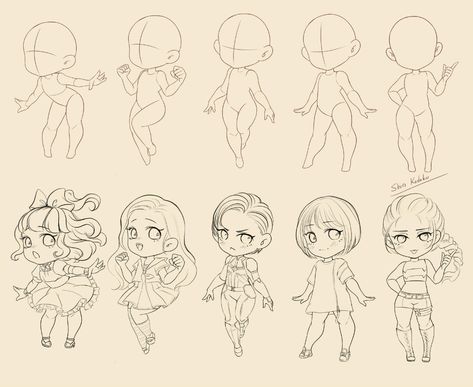 Poses Chibi, Chibi Poses, Chibi Hair, Chibi Body, Chibi Sketch, Chibi Boy, Seni 2d, Chibi Characters, 수채화 그림