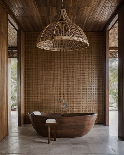 Stunning ✨ 📸 @noasantos Thai Interior Design, Resort Bathroom, Japanese Style Bathroom, Wabi Sabi Home Decor, Wabi Sabi Design, Wabi Sabi Interior, Wabi Sabi Decor, Tropical House, Bathroom Styling