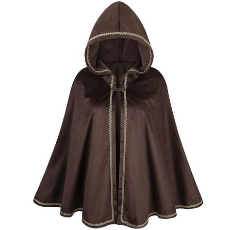 PRICES MAY VARY. Material: Lightweight high quality velvet,very comfortable and soft. Design: Round button design, easy to wear, durable Length: 65cm /25.5 inches,meet the needs of most adults Three different colors, you can choose the most appropriate according to the actual needs Perfect for women Renaissance costume, witch cosplay, medieval Victorian steampunk cloak robe, halloween party. yolsun Renaissance Cloak with Hood Costume for Men Victorian steampunk Medieval Cosplay Witch Cloak Cape Ren Faire Cloak, Steampunk Cloak, Witch Robes, Hood Cloak, Witch Cloak, Hobbit Cosplay, Steampunk Medieval, Ren Faire Outfits, Medieval Cosplay