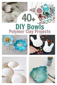 Polymer Clay Dish Bowls, Things Made Out Of Clay Ideas, Easy Clay Bowls, Polymer Clay Projects Ideas Diy, Polymer Clay Dishes Diy, Polymer Clay Craft Tutorial, Polymer Clay Bowls Diy Tutorials, Polymer Clay Gifts Diy, Polymer Clay Kids Projects