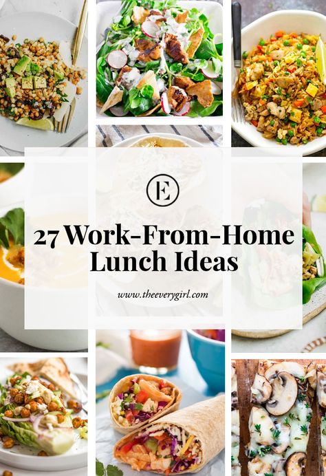 Bored With Your Lunches? Try These 27 Recipes | The Everygirl Quick Home Lunch Ideas, Work From Home Dinner Ideas, Healthy Lunch Ideas Work From Home, Work From Home Lunch Ideas Healthy, Healthy Wfh Lunch, Working From Home Lunch Ideas, Wfh Meal Prep, Work From Home Food Ideas, Western Lunch Ideas