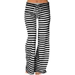 Long Pajama Pants, Striped Wide Leg Pants, Womens Pajamas Pants, Fashion Bottoms, High Waist Yoga Pants, Pyjama Bottoms, Long Trousers, Women Pants, Trouser Style