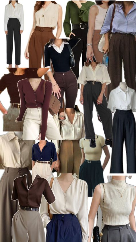 Theatrical Romantic Office Outfit, Casual Sofisticated Outfits, Soft Autumn Business Outfit, Natural Archetype Outfit, Dapper Outfits Women, Soft Classic Business Casual, Soft Autumn Classic Style, Fall Semi Formal Outfits For Women, Proportional Outfits