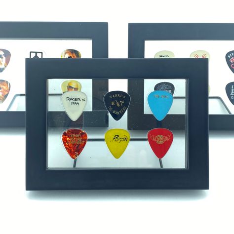 Guitar Pick Display Ideas, Guitar Pick Art Diy, Guitar Pick Display Diy, Guitar Pick Display, Guitar Pick Art, Polaroid Display, Guitar Pic, Dana Point California, Museum Ideas