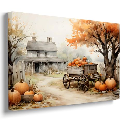 PRICES MAY VARY. Multiple Sizes Available: Our fall poster comes in four different sizes to suit your decorating needs: 12x16 inches, 16x24 inches, 20x30 inches, and 24x36 inches. Choose the perfect size to add a touch of autumn charm to any space. Framed and Unframed Options: Available in both framed and unframed versions, this poster can match any decor style. The framed version includes a high-quality wooden frame for a classic look, while the unframed version offers a sleek and modern appeal Pumpkin Still Life, Fall Artwork, Halloween Wall Decor, Vintage Farmhouse Decor, Halloween Wall Art, Seasonal Home Decor, Autumn Landscape, Wall Decor Printables, Autumn Art