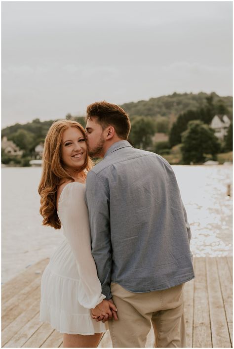 A dreamy Lake Mohawk Engagement Session, set amid the stunning scenery of Sparta, NJ! 📸 Dive into the perfect blend of lake, dock, and lakeside charm for an unforgettable photoshoot. Outdoor Engagement Pictures, Boat Photography, Lake Engagement Photos, Lake Photoshoot, Lake Dock, Stunning Scenery, Couple Engagement Pictures, Summer Engagement Photos, Engagement Pictures Poses