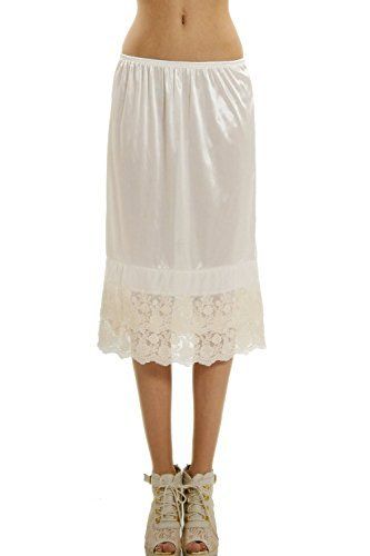 PRICES MAY VARY. Lace,Satin Imported Machine Wash ✔Extra Long Length - about 24" from waist to lace hem (including lace part) with straight fit. Now it is available in PLUS SIZES! Extends length of shorter skirts, dresses, and tunics and adds delicately feminine lace detail for plain hem. You can simply put this on under any outfits to transfer into more moderate looking whenever needed! 😍 ✔USE FOR ANY OCCASION- This skirt extender gets along perfectly with any of your short outfits such as ski Lace Skirt Extender, Slip Extender, Skirt Extender, Dress Extender, Slip Skirts, Half Slip, Other Half, Slip Skirt, Lace Slip