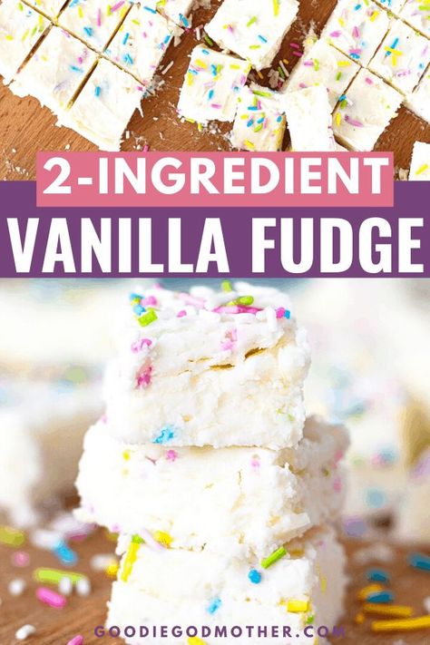 Easy Fudge Recipe 3 Ingredients, Vanilla Fudge Recipe, 3 Ingredient Fudge Recipe, Vanilla Fudge Recipes, 2 Ingredient Fudge, Easy Fudge Recipe, Fudge Dessert, Easy Icing, How To Make Fudge