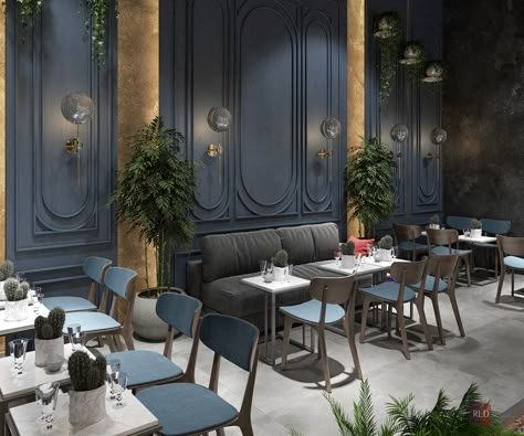 Cafe and Restaurant.. on Behance Luxury Restaurant Interior, Cafe And Restaurant, Modern Restaurant Design, Architecture Restaurant, Design Café, Desain Lanskap, Luxury Restaurant, Restaurant Lounge, Cafe Wall