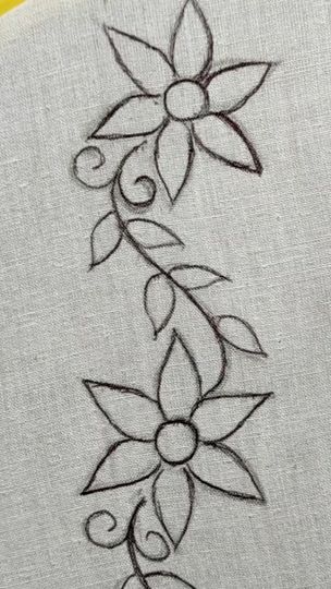 Hand Embroidery Sketch, Border Coloring Pages, Aari Motif Designs Simple Tracing, Flower Motif Design Aari Work, Flower Drawing Aari Work, Flower Kodi Design Aari Work Tracing, Embroidery Flowers Pattern Templates, Chamba Rumal Embroidery Motifs Sketch, Flower Colouring