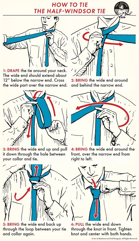 Skill of the Week: Tie the Half-Windsor Necktie Knot Different Tie Knots, Simple Tie Knot, Tie A Tie Easy, Full Windsor Knot, Necktie Knots, Half Windsor, Successful Man, Windsor Knot, Custom Sneakers Diy