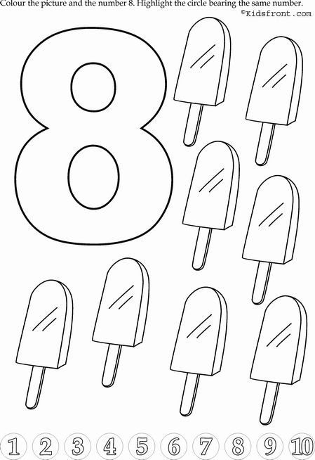 8 ijsjes Kids Math Activities, Kindergarten Math Worksheets Free, Kindergarten Coloring Pages, Prek Math, Numbers Preschool, Math Printables, Preschool Letters, Kindergarten Math Worksheets, Alphabet Coloring Pages