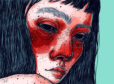 Raw, Emotional Illustrations by Livia Falcaru | ILLUSTRATION AGE Portrait Illustration Art, Portraits Illustrés, Posca Art, Arte Sketchbook, Arte Inspo, Poster Designs, Alphonse Mucha, Art Et Illustration, Wow Art