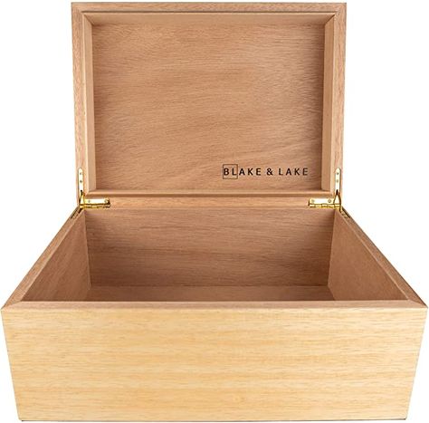 AmazonSmile: Large Wooden Box with Lid - Blonde Catchall Box for Keepsakes - Wooden Storage Box with lid - Decorative boxes with lids Stash Boxes (White Oak): Home & Kitchen Unique Wooden Boxes, Decorative Wooden Boxes, Wooden Box With Lid, Boxes With Lids, Beautiful Wooden Boxes, Small Wooden Boxes, Decorative Storage Boxes, Box Hinges, Wood Storage Box