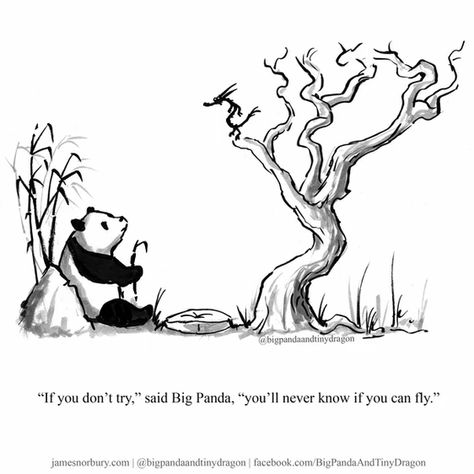 Big Panda And Tiny Dragon, Calvin And Hobbes Quotes, Dragon Quotes, Big Panda, Tiny Dragon, Genius Quotes, Little Dragon, Pretty Words, Cute Quotes