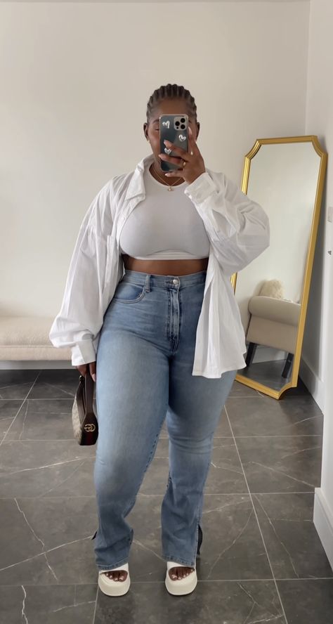 Black Woman Outfits Curvy, Plus Size Fashion For Black Women Curvy Girls, Plus Size Clean Girl Aesthetic, Big Girl Outfits, Size Aesthetic, Curvy Casual Outfits, Plus Size Baddie, Outfits Gorditas, Clothing Wardrobe