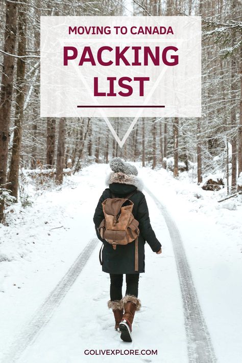 A checklist of what to pack for moving to Canada, including essential documents, useful things to have when you arrive and what clothes you might need. What To Pack For Moving, Canada Winter Fashion, Pack For Moving, Canada Packing List, Moving List, What To Pack For Vacation, Pack For Vacation, Jobs In Canada, Packing List For Disney