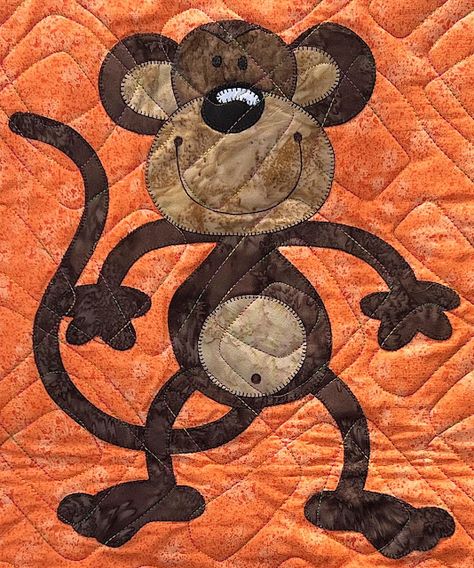 Monkey Quilt Patterns, Monkey Quilt, Reindeer Costume, Thanksgiving Break, Baby Quilt Patterns, Thanksgiving Theme, Thread Painting, Let The Fun Begin, My Sewing Room