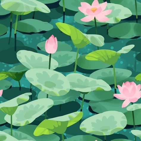 Hd Computer Wallpaper Aesthetic, Lily Pad Pond, Pond Drawing, Artists Sketchbooks, Lotus Art, Lotus Pond, 인물 드로잉, The Pond, Water Lilies