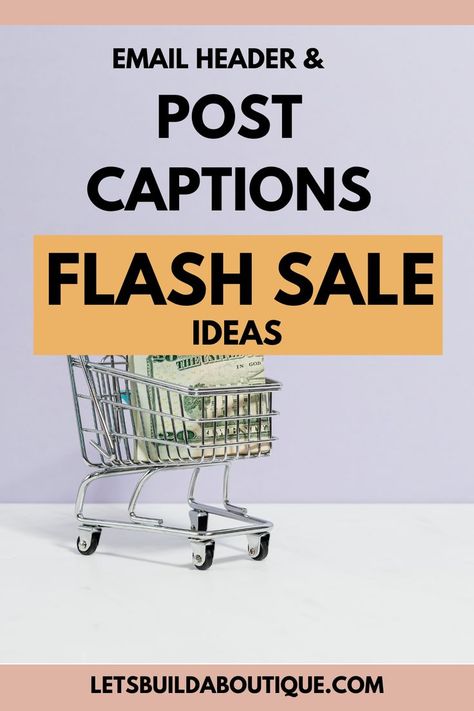 Clear out your inventory with a FLASH sale! These cute sale ideas are perfect to be used as an email headline or social media post caption. Sales allow you to offer your products at a discounted rate to attract new shoppers. If you are ready to move out old products and bring in new styles, you should offer a sale! These sale ideas entice your customers to open the email and shop your sale! Let's sell out now and offer a sale with these fun sale ideas! Sale Ideas, Boutique Sales, Discount Sale, Discount Offer, Sell Out, Media Post, Flash Sale, Social Media Post, Flash