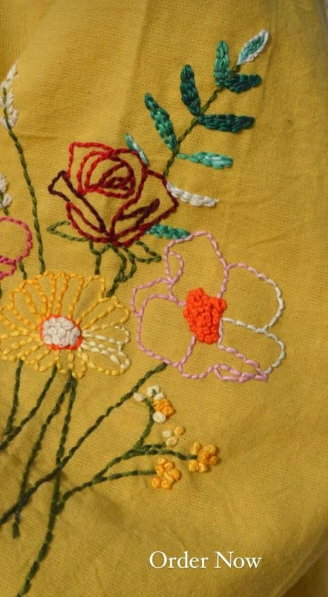 Hand Embroidery For Kurti, Diy Embroidery Letters, Kurti Neckline, Pashmina Suit, Embroidery Samples, Kurta Embroidery, Embroidery Winter, Cushion Embroidery, Embroidered Dresses