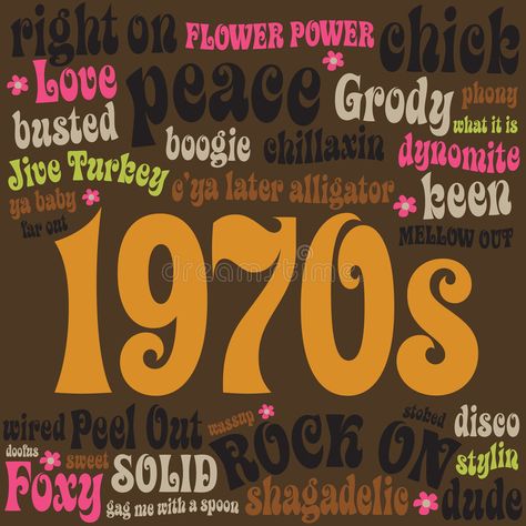 70s Quotes, 70s Party Theme, Baby Turkey, Retro Quotes, Hippie Designs, 70s Party, Fashion Words, Vinyl Banners, Words To Describe