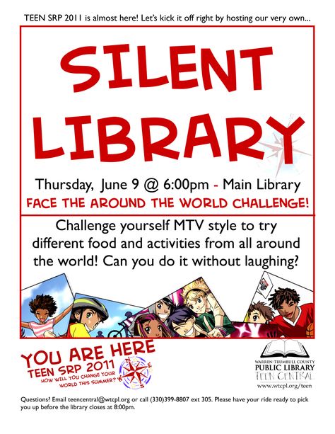 Silent library - teen program Silent Library Challenges, Fall Program Ideas, Silent Library, Resident Assistant Programs, College Event Ideas, Public Library Programs, Being Quiet, Library Games, Library Programming