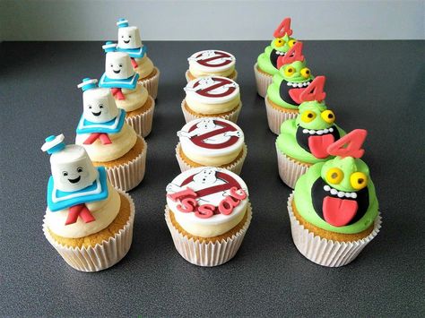 Ghostbusters Treats, Ghostbuster Cupcakes, Ghostbusters Cupcakes, Ghostbusters Cupcake, Ghostbusters Birthday Cake, Ghostbusters Decorations, Ghostbusters Marshmallow, Ghostbuster Birthday, Ghostbusters Cake