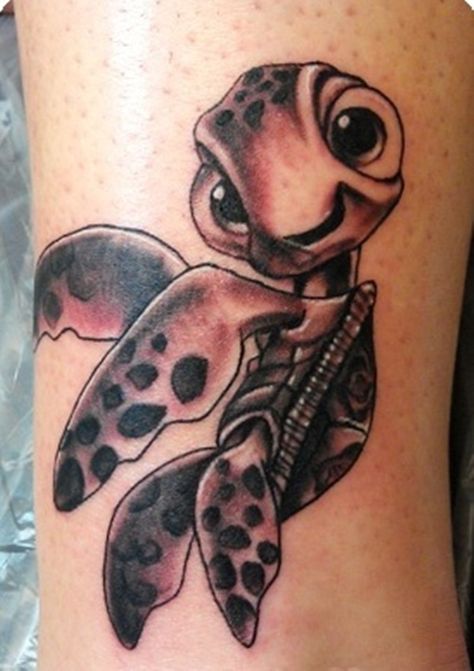 sea turtle tatoo (19) Disney Inspired Tattoos, Turtle Tattoos, Sea Turtle Tattoo, Tattoo Finger, Turtle Tattoo Designs, Stitch Tattoo, Monkey Tattoos, Cartoon Turtle, Turtle Tattoo