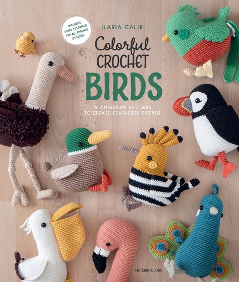 Colorful Crochet Birds book by Ilaria Caliri (Airali design) includes patterns to make 19 amigurumi birds. A stitch guide and expert tips! Crochet Bird Patterns, Crochet Mignon, Crochet Birds, Colorful Crochet, Bird Book, Fun Crochet Projects, Crochet Books, Crochet Kit, Bird Patterns