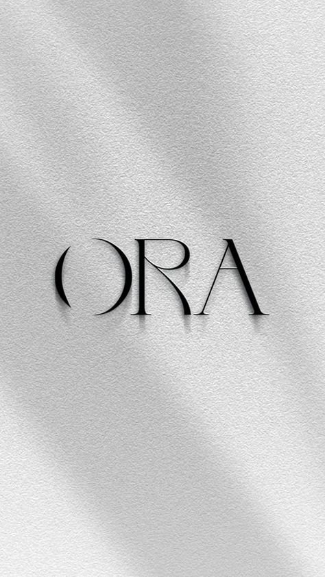 Wall with 'ORA' logo Makeup Logo Design, Luxury Brand Logo, Instagram Branding Design, Skincare Logo, Spa Branding, Business Fonts, Salon Logo Design, Luxury Font, Elegant Logo Design